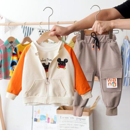 New Spring Autumn Children Cotton Clothes Boys Girls T Shirts Jacket Pants 3pcs/sets Infant Kids Fashion Toddler Tracksuits