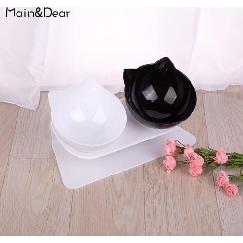 Double Bowls For Pet Drink Or Feed Non-slip Design Pet Bowls Large Diameter For Cats Dogs Protect The Cervical Spine Feeder