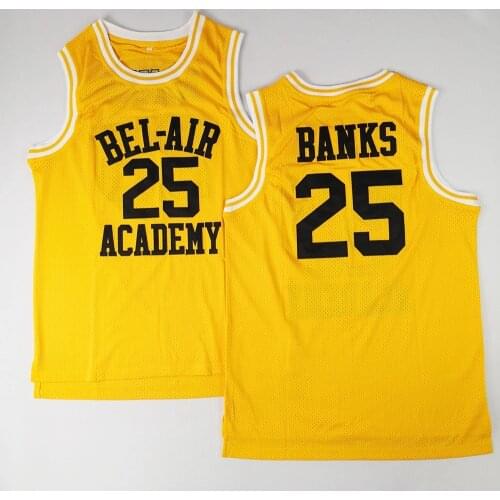 #14 Will Smith BEL-AIR Academy Jersey #25 Carlton Banks BEL-AIR Academy Movie Basketball Jersey Stitched Fast Shipping