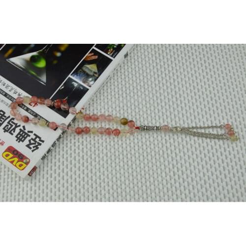 Elegant Volcano Cherry Quartz bead Islamic musilm 33 prayer beads tashih Rosary beads Misbaha For thanks giving day Holiday gift