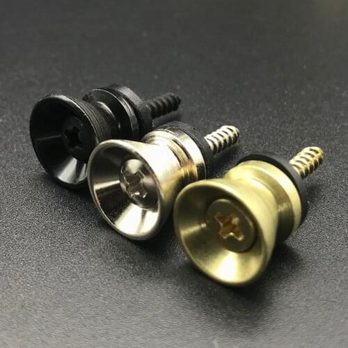 Electric Bass Guitar Strap Lock Metal End Buttons Gold/Black/Silver StrapLock Locking Pegs Pins