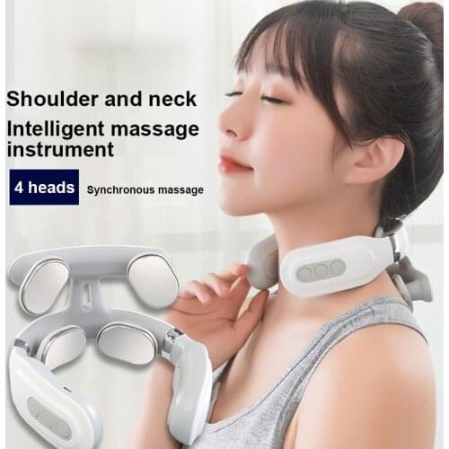 New Rechargeable /Battery Electric Neck Massager Hot Compress Pulse Head Shoulder Neck Massager Health Care Relaxation Machine