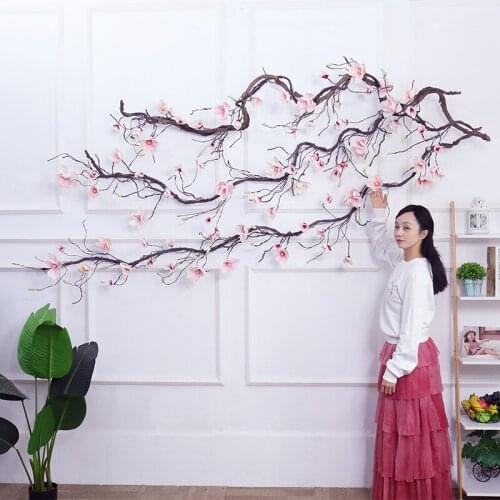 Magnolia Wall Flowers Branches Wreath 300cm Garland Artificial Fake Flower Wedding Arch Decorate Home Decoration Party Accessory