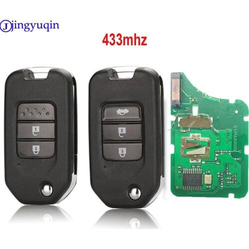Jingyuqin 2/3 Buttons Remote Key For Honda Civic Accord City CR-V Jazz XR-V Vezel HR-V FRV Auto Lock 433MHz