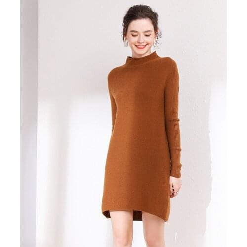 Coffee wool cashmere sweaters women knitted turtleneck pull femme hiver oversized long fashion autumn winter warm undertakes