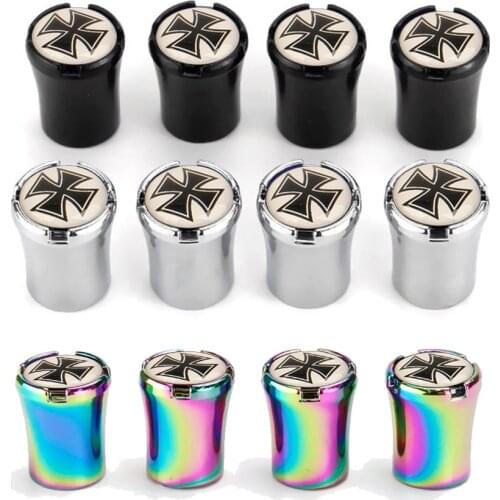4pcs New Top Grade Car Tire Valve Stem Caps Tyre Air Dust Caps Truck Bicycle Wheel Auto Valve Cap Cross Styling Car Accessories