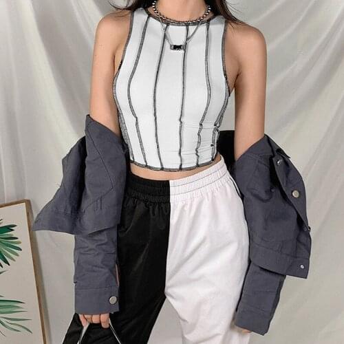QICIUS Sleeveless Summer Crop Top White Women Black Casual Basic T Shirt Tank Tops Mujer Fashion Streetwear Haut Femme Chic