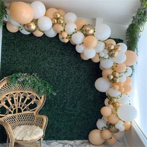 90pcs/lot Soft Skin Color Latex Balloons White Metal Gold Ball For Wedding Babyshower Birthday Party Decoration Supplies Global