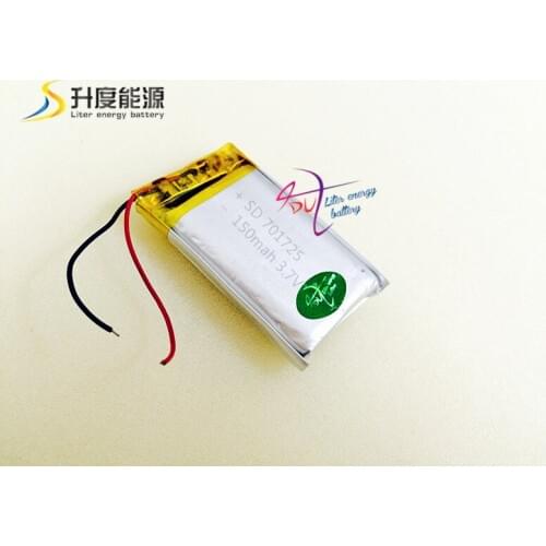 10pcs SD 701725, 071725 3.7v 150mah li-ion polymer battery for lighter polymer lithium ion battery