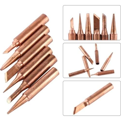 Copper Lead-Free Solder Tips Welding Head Soldering Tools Suitable for Lower Temperature Soldering Fast Conductivity R7UB