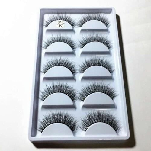 5 Pairs Mink Eyelashes Extension Fake Lashes False Eyelash Handmade Eyelashes Makeup Tool Natural 3D /thick Mink Hair Hand Made