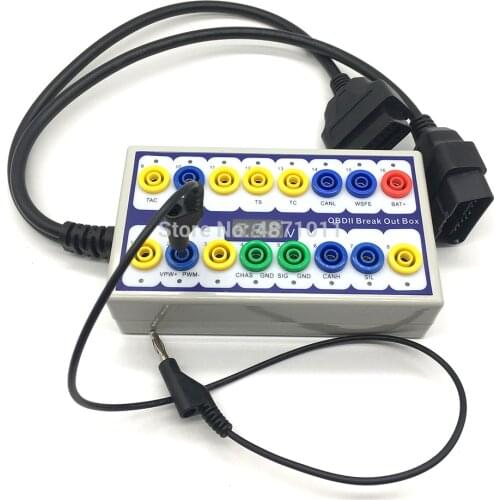 New OBDII Protocol Detector Car OBD Break Out Box Breakout Tool OBD2 Pin Out BOX