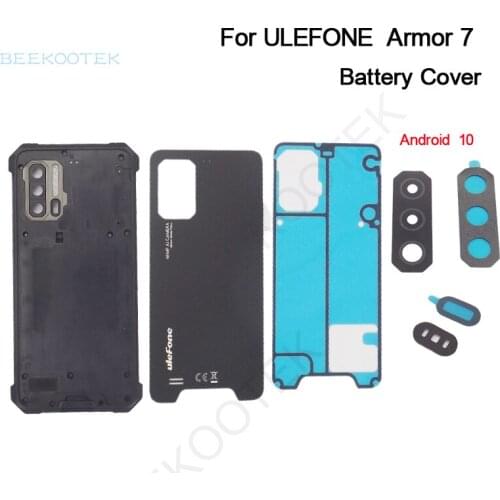 Original Ulefone Armor 7 Battery Cover Housings + Cover Back Glass + Heart Camera Lens Glass Parts For Ulefone Armor 7E Phone