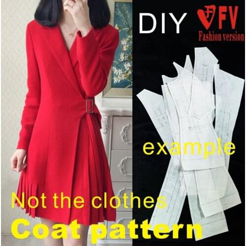 Coat Pattern Womens Pleated Skirt Jacket Cutting Drawings Clothing Making Pattern BFY-243