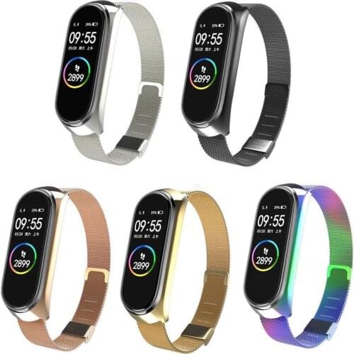 Strap For Xiaomi Mi Band 3 4 5 Wrist Metal Bracelet Screwless Stainless Steel MIband for Mi Band 4 3 5 Strap Wristbands Pulseira