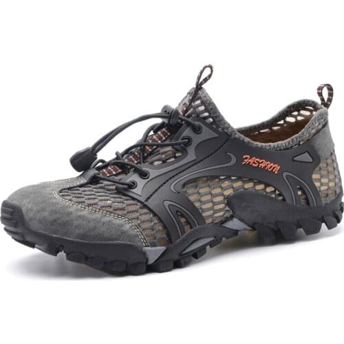 Men Closed Toe Sandals Air Mesh Water Shoes Summer Outdoor Fitness Antiskid Waterproof Hiking Shoes 2021 New Brand 39-44 Euro