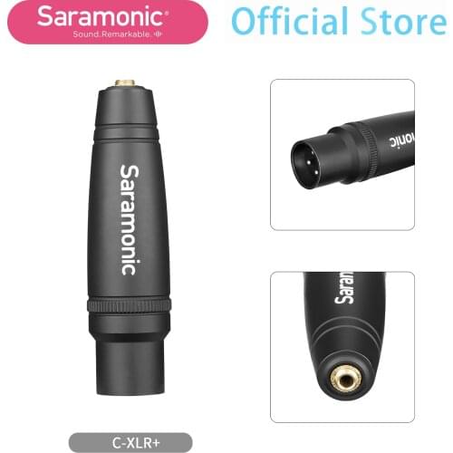 Saramonic C-XLR 3.5MM female TRS TO XLR male audio adapter on professional video cinema cameras audio recorders mixers and more