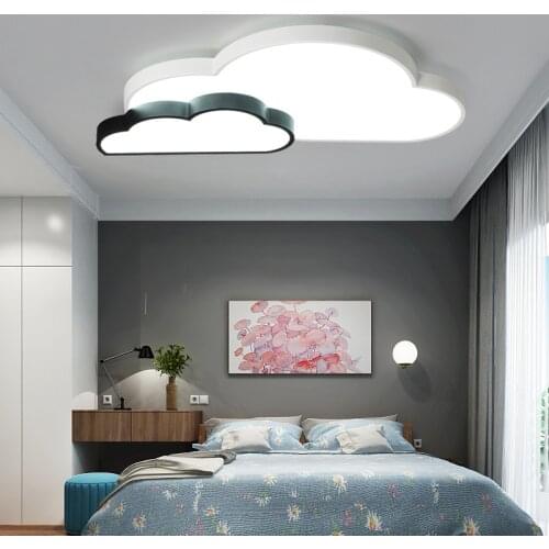 Kids Bedroom Light Modern Black Cloud Moon Star Heart Ceiling Led Flush Light For Dining Child Childrens Kids Room MJ1019