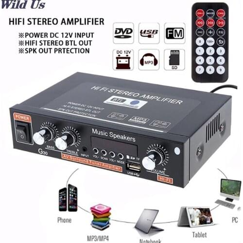 800W US G30 Audio Amplifier Amplificador Digital Home Power Bluetooth Hifi Stereo Subwoofer Music Player With Remote Control