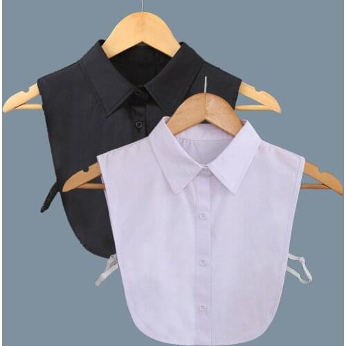 Vintage solid Shirt Fake Collared White Black Tie Detachable Collar Dickie False Collar removable Women Clothes Accessories