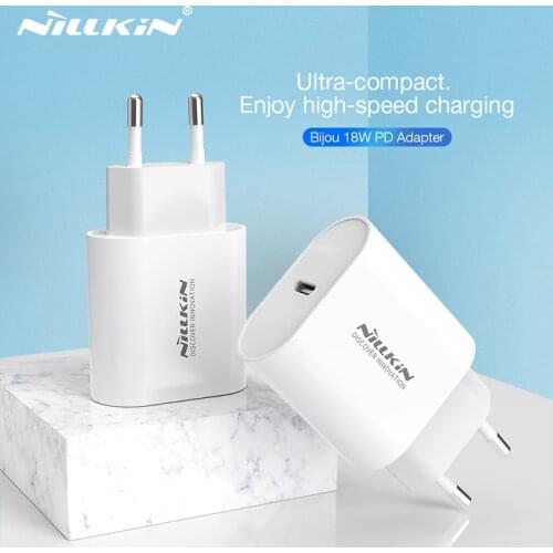 For Xiaomi Poco X3 NFC USB C Charger Type C , NILLKIN USB PD Charger with 18W PD Cable Wall Charger For iPad Air 4 Note 20 Ultra