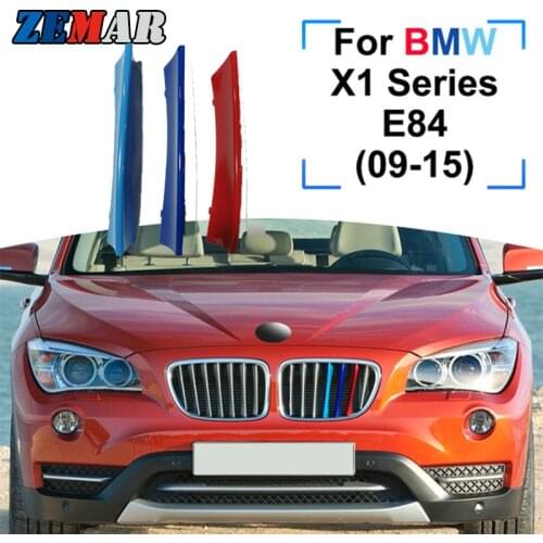 ZEMAR 3pcs ABS For BMW X1 E84 F48 F49 Car Racing Grille Strip Trim Clip M Performance Accessories 09-15 2016 2017 2018 2019 2020