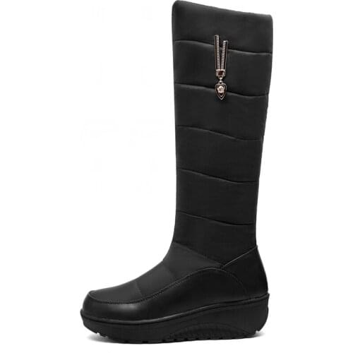 Plus size 35-44 High quality winter boots women down waterproof thick fur ladies mid calf snow boots female shoes 2020