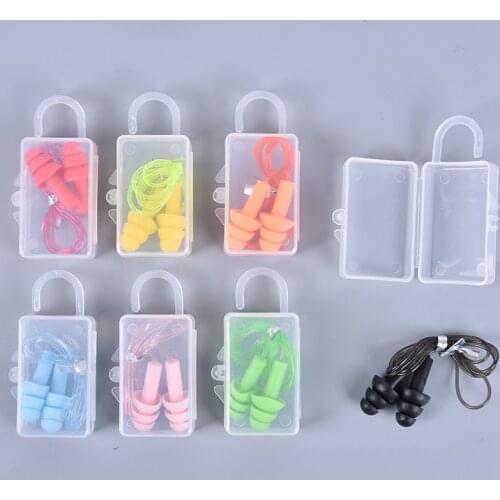 1Pair PVC Rope Earplugs Comfort Earplugs Noise Reduction Silicone Soft Ear Plugs Protective For Swimming For Sleep