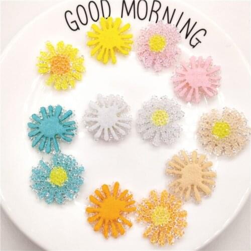 10pcs/lot 2.8cm crystal small daisy pendant flower sun flower for jewelry DIY Scrapbooking Decorative Craft Making