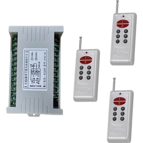 1000m AC 220V 8CH 8 CH Wireless Remote Control Light Switch Relay Module Radio Receiver Remote Transmitter 315/433 MHz