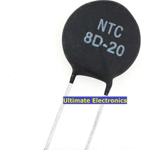 20pcs Thermistor NTC8D-20 8D-20 8D20 20MM Diameter Negative Temperature coefficient