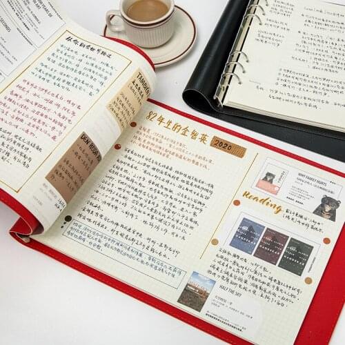 A4 Soft Leather Notebook Foldable Loose-leaf Handbook Hand Account Simplicity Mind Map Book Student Efficient Reading Accessory