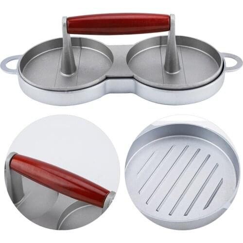 Aluminum Alloy Non-Stick Double Burger Press Mold Hamburger Sandwich Meat Pie Suppress Mold Meat Beef Kitchen Tools
