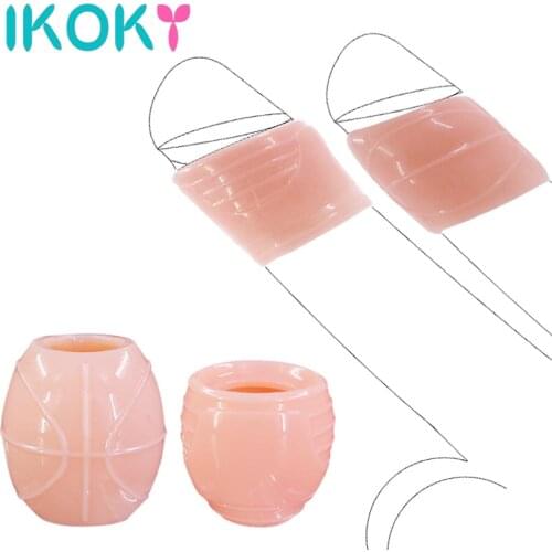 IKOKY 2Pcs/Set Penis Ring Two Size Male Chastity Device Sex Toys For Men Penis Sleeve Delay Ejaculation Cock Ring Erotic Product