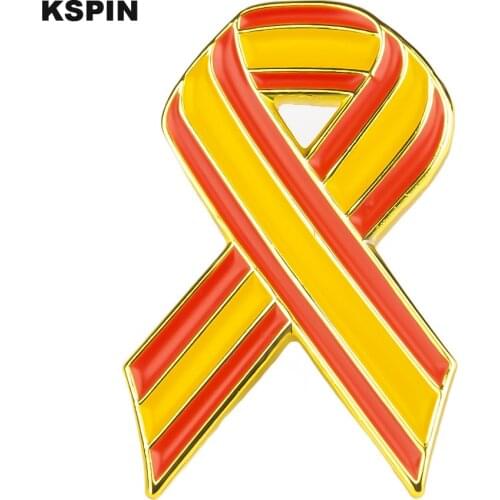 Spain Ribbon Metal Badge Lapel Pins Brooch Jewelry Rozet in Badges Pin XY0383