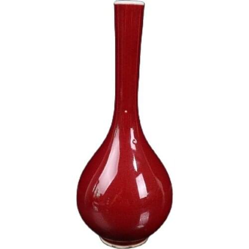 Chinese Old Porcelain Red Glaze Gall Vase