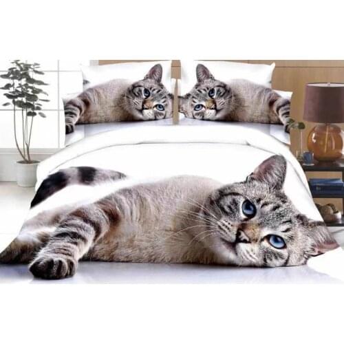 3D Printed Cat Bedding Set Single Duvet Cover Bed Linen Sheet With Pillowcase Nordic Quilt Covers Queen Size Duvet Cover 200X230
