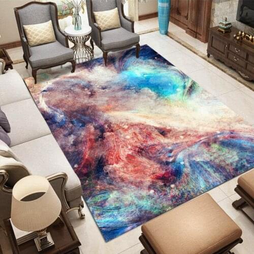 Nordic style Big Size Carpet Galaxy Space 3D Print Rug Flannel Parlor Area Rugs Bedroom Decor Carpets for Living Room Home Mats