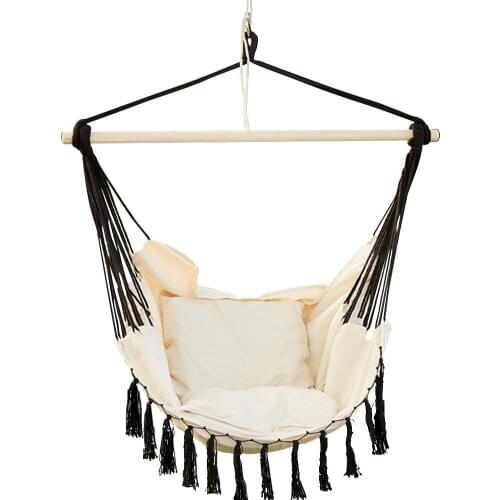 Hammock Chair Garden Swing Seat Portable Swing Hanging Chair with Pillow Hanging Rope hook bag for Garden Courtyard Patable