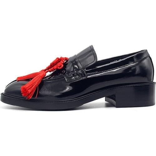 2020 Mocassin Homme Designer Red Tassel Italian Leather Shoes Men Loafers Fashionable Runway Black Male Wedding Shoes Plus Size