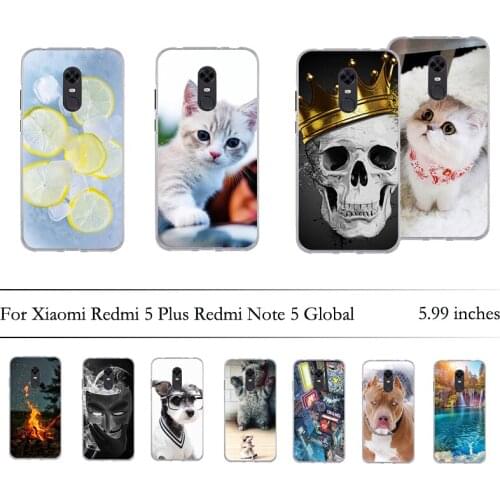 Soft TPU Case for Xiaomi Redmi Note 5 Redmi 5 Plus Case Cover Silicone Bumper Cover for Xiaomi Redmi 5 Plus Redmi Note 5 Global