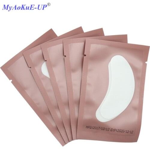 100 pairs Make Up Tools Eyelashes Paper Patches Tips Stickers Pink Packing Under Eye Pads For Eyelash Extension Lashes Patch