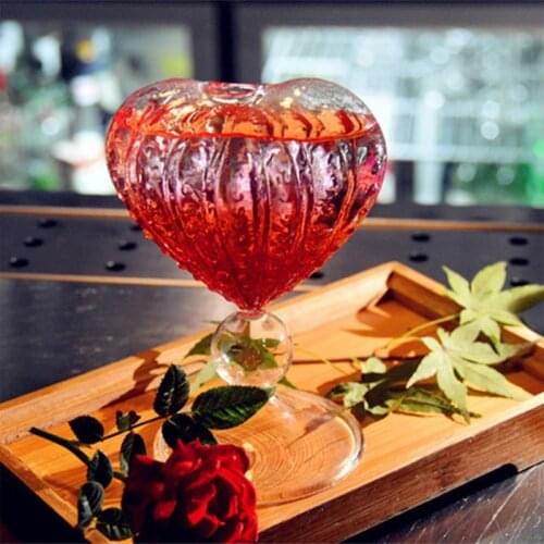 Slanted Martini Cup Scrub Cocktail Creative Goblet Lead-Free Glass Bubble Cups Amazing beatiful pretty heart-shaped Glas