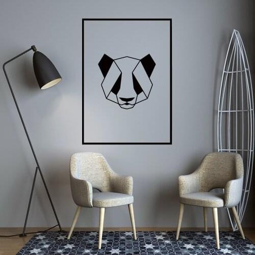 Nordic Geometry Panda Wall Sticker Removable Mural Stickers Vinyl Wallpaper For Living Room Bedroom Office Decoration Art Decal