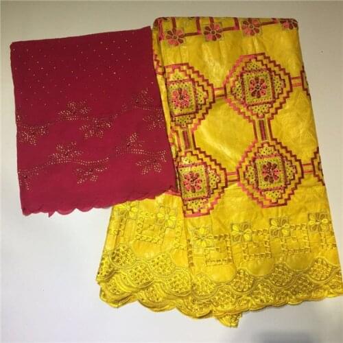 Nigerian bazin lace fabric embroidery riche brocade with beads and stones hot sale bazin riche brocade 5+2yards/lot