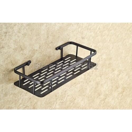 NEW 11.8" (300mm) Black Oil Rubbed Brass Modern Bathroom Accessories / Wall Mounted Soap and Sponge Shower Storage Basket lba528