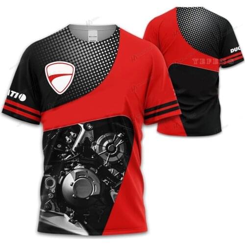 New Summer Red Black Motocross Quick dry Moto GP For Ducati Racing Car Fan Team Motorcycle Bike Riding Cycling T-shirt