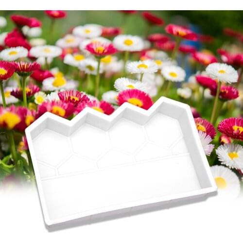 Plastic Pave Making DIY Home Garden Fence Concrete Stone Road Mold Flower Bed Antique Cement Brick Mold Lawn Fish Pond Decor