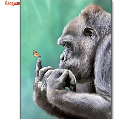 Full Square Round Drill 5D DIY Diamond Painting Orangutan monkey Embroidery diamant Cross Stitch kits Mosaic Home Decor gift