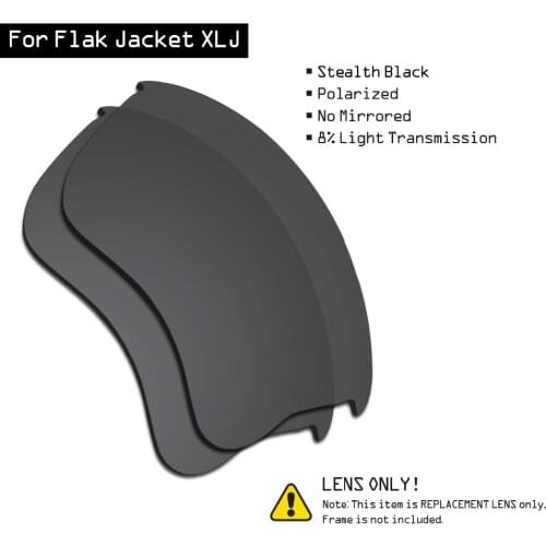 SmartVLT Polarized Sunglasses Replacement Lenses for Oakley Flak Jacket XLJ - Stealth Black
